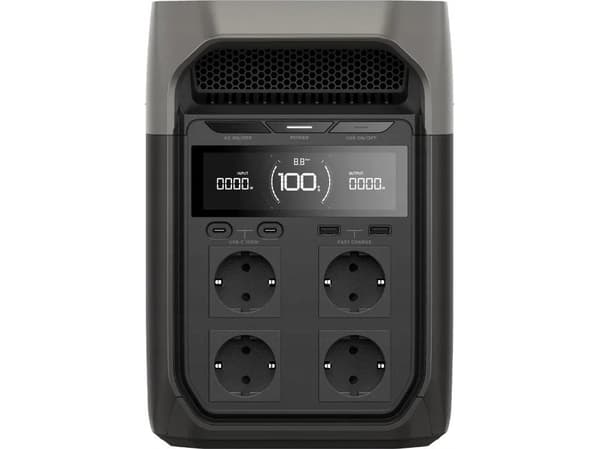 EcoFlow DELTA 3, Litiumjärnfosfat (LiFePo4), AC, Cigarr tändare, Solar, 1024 wh, 1800 W, 1500 W, 3600 W