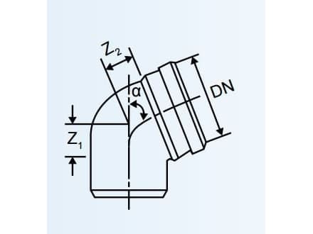 Skolan bullerdämpande böj 78mm 15 grader