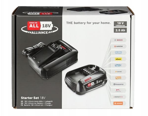 BOSCH Kodin ja puutarhan työkalujen akku ja laturi 2.5 Ah + AL 1830CV Li-Ion 2.5 Ah (1600A031T4)