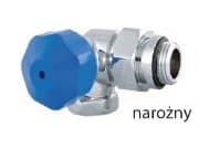 Rød termostatventil 1/2" x 3/4" hjørne krom høyre (90381581521)