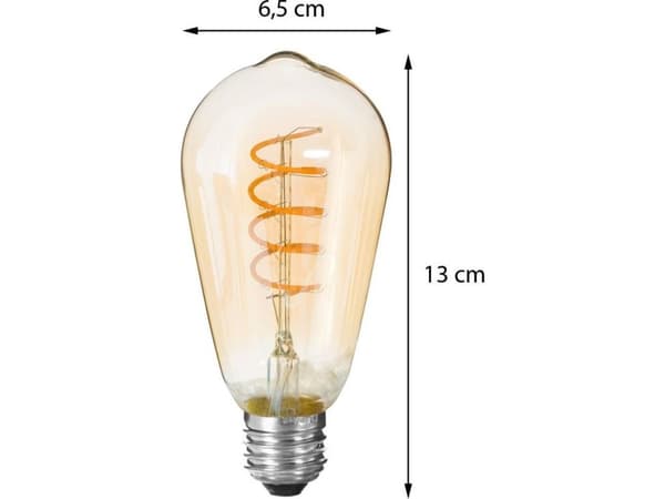 Atmosphera Amber Dekorativ LED-pære i ravfarge, energisparende, ST64 4W
