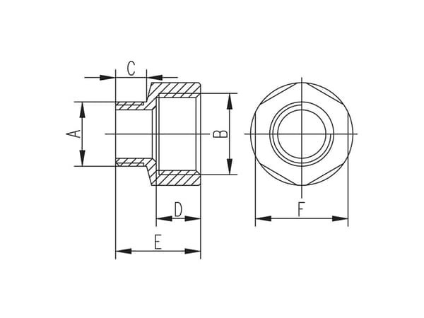 Ferromessingin vähennys 1x1/2" RN04Z