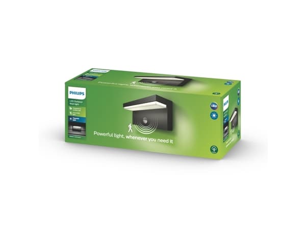 Philips myGarden 1648493P3, Vegglys, Antrasitt, Aluminium, Syntetiske, IP44, Hage, Terrasse, I