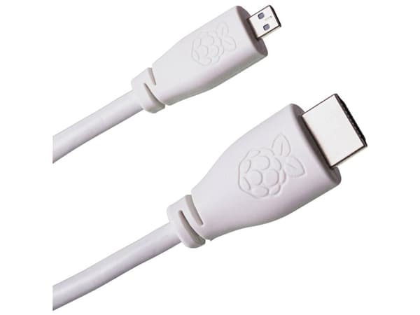 Raspberry Pi® SC0051 HDMI-kabel Raspberry Pi [1x HDMI-kontakt - 1x HDMI-kontakt C mini] 1,00 m Vit