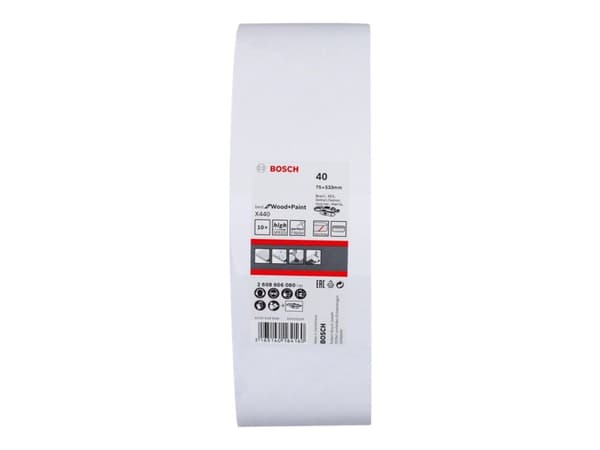 Bosch Best for Wood and Paint X440 - Slipebelte - for tre, maling, ferniss - 10 deler - grovkorn: 40 - 75 mm x 533 mm