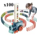 Pikkukuva 1 / 6: Interaktiivinen juna, Domino-juna lapsille - sininen, 100 lohkoa