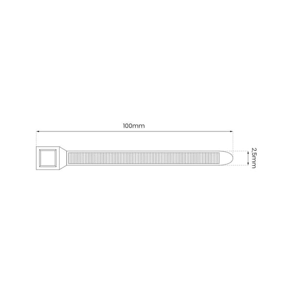 Kabelbinder 2,5x100mm Hvid - 100 stk