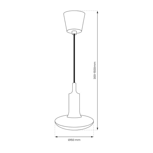 UFO Pære 15W LED RØD + FLETT KABEL