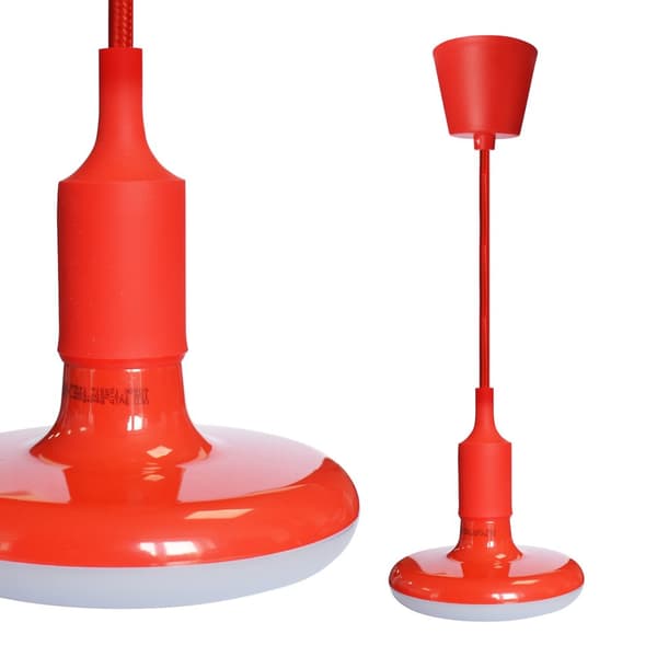 UFO Pære 15W LED RØD + FLETT KABEL