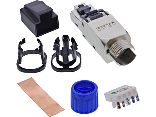 InLine 76204D, RJ-45 / LSA, Zink, Hane/Hona, Rak, Metall, Plast, Zink, Cat6a