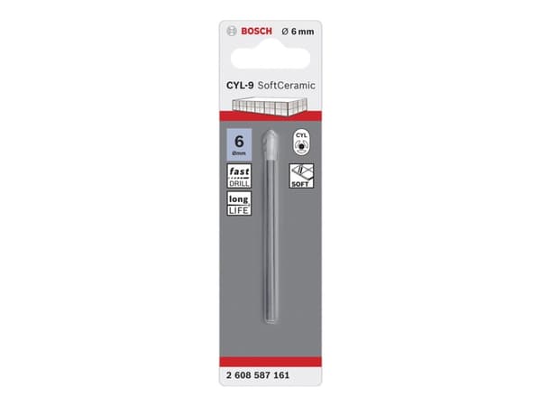 Bosch CYL-9 - Borr - för soft tile - 6 mm - cylindrical - längd: 80 mm
