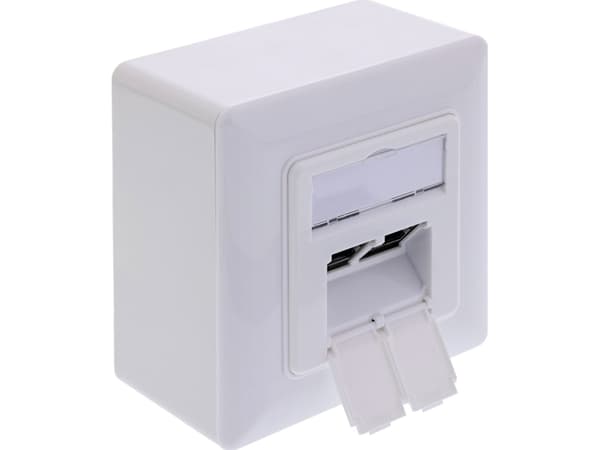InLine 76842A, 2 x RJ-45, 6a, Vit, -10 - 60 ° C, -40 - 70 ° C, Polypåse
