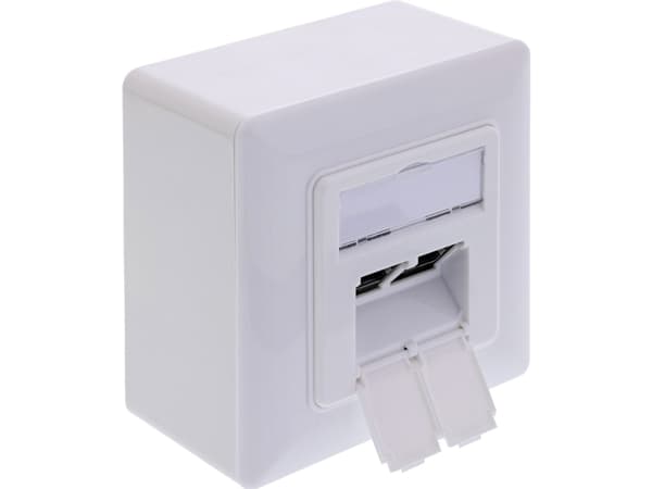 InLine 76842A, 2 x RJ-45, 6a, Vit, -10 - 60 ° C, -40 - 70 ° C, Polypåse Vit