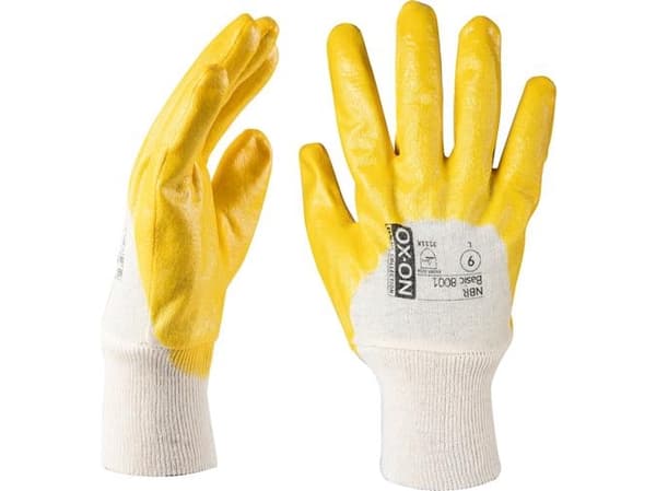 Arbejdshandske NBR Basic 8001 gul/hvid 9