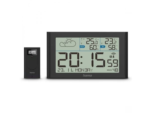 Hama 00222216, Sort, Inne hygrometer, Inne Termometer, Utendørs Fuktighetsmåler, Utendørs Barometer, Hygrometer, Termometer, Hygrometer, Termometer,