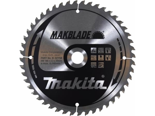 Makita MakBlade, 19 cm, 2 cm, 1,6 mm, 2,2 mm, Makita, 1 styck
