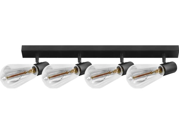 Hengelampe Orno RIO SP 4, vegg- og taklampe, E27 maks. 4x60W, IP20, sort