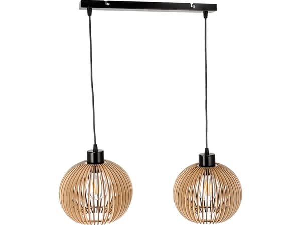 Hengelampe Orno ANAFI 2P E27, hengelampe, maks. 2x60W, sort, tre