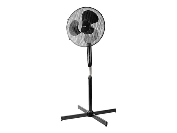 Nedis FNST15CBK40, Kotitaloustuuletin lavoilla, Musta, Lattia, 40 cm, 1,4 m, AC, Akku