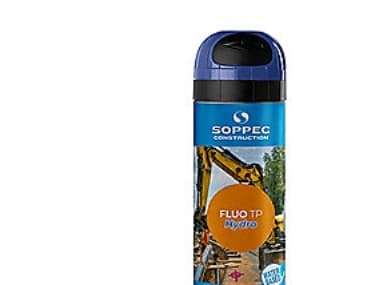 Soppec etikettspray blå 500ml - TP Fluo Hydro, vattenbaserad &amp; 20% mindre miljöpåverkan