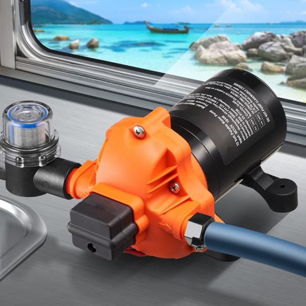 12V Membranpump 3,5GPM, 3-kammar Vattenpump med Tryckbrytare, Hög Prestanda för Vattensystem, Lätt Installation, Hållbarhet