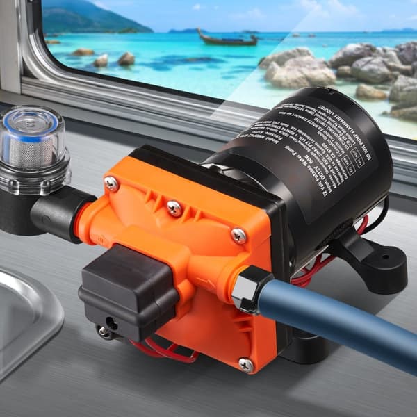 12V membranpump 3GPM, 11,36 L/min, hög effekt, 4-kammarpump med tryckbrytare, hållbar, perfekt för olika vattenapplikationer