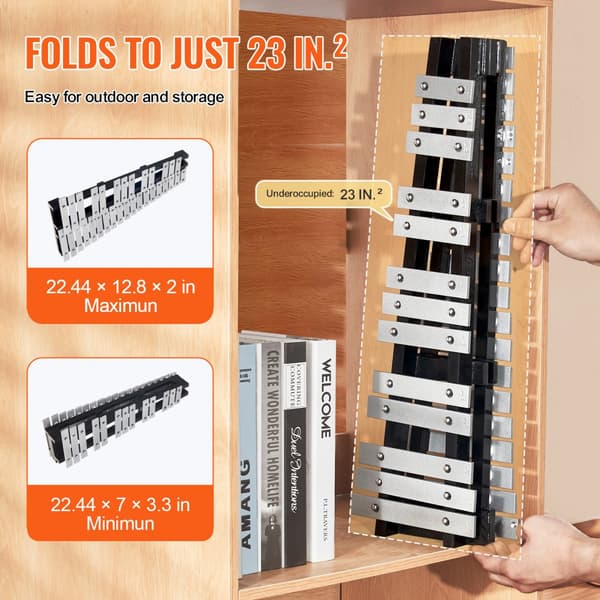 32 Nuotin Glockenspiel Xylophone Bell Kit, vasaroiden ja laukun kanssa