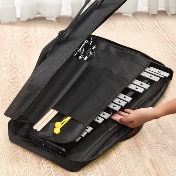 32 Nuotin Glockenspiel Xylophone Bell Kit vasaroilla, rumputikuilla ja jalustalla