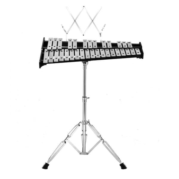 32 Nuotin Glockenspiel Xylophone Bell Kit vasaroilla, rumputikuilla ja jalustalla