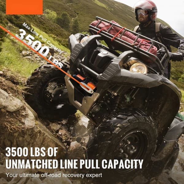 Elektrisk vinsch ATV UTV 3500 lb, vattentät, trådlös kontroll, kraftfull dragning, lätt att använda, perfekt för offroad äventyr