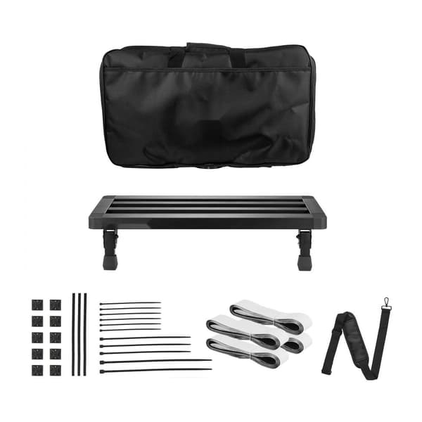 Guitar Pedal Board 20'' x 11'', Super Let Aluminiumslegering, Sammenfoldelig Effekter Pedalboard m. Taske og Velcro Rem til 10-12 Pedaler