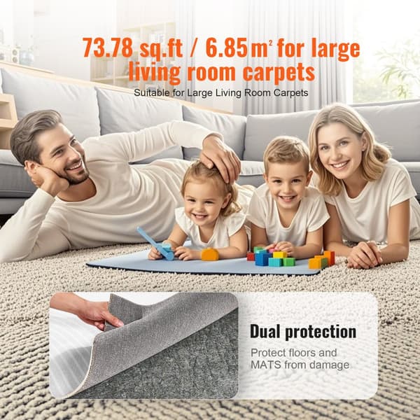 Rug Pad Gripper 8' x 10', 0,47 tyk tæppepude, beskytter alle gulve, skridsikker, holdbar og blød.