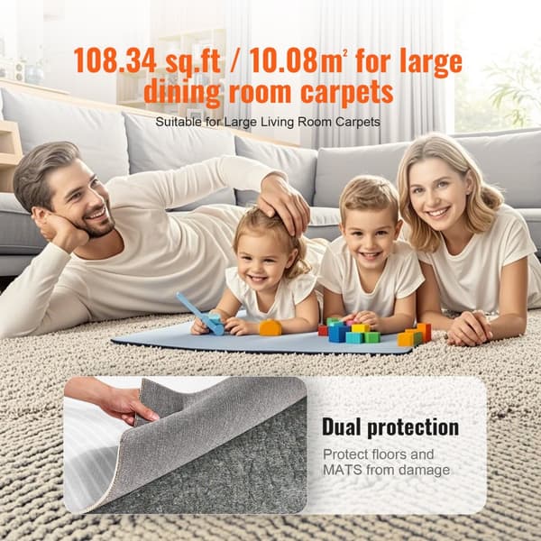 Mattdyna Gripare 9' x 12', Skyddande Halkfri, 0,24 Tjock, Slitstark, Idealisk för Hem och Kontor, Perfekt för Alla Golv