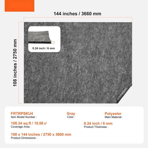Mattdyna Gripare 9' x 12', Skyddande Halkfri, 0,24 Tjock, Slitstark, Idealisk för Hem och Kontor, Perfekt för Alla Golv