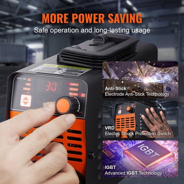 ARC Sticksvejsere 220V 120A 2-i-1 Lift TIG, Hot Start, hurtig opvarmning, digital temperaturkontrol, præcise svejseresultater.