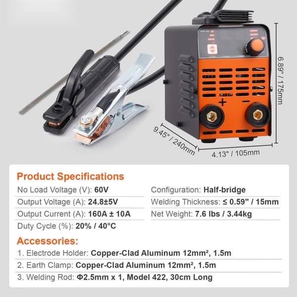 ARC Sticksvejsere 220V 120A 2-i-1 Lift TIG, Hot Start, hurtig opvarmning, digital temperaturkontrol, præcise svejseresultater.