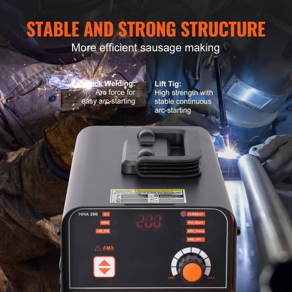ARC Stick Svejsemaskine 220V 160A 2i1 Lift TIG, Hot Start, hurtig opvarmning, professionelt værktøj til svejsning.