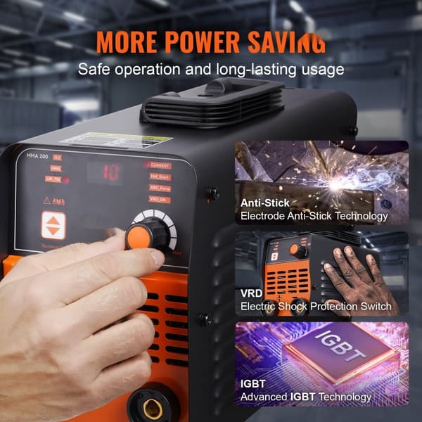 ARC Stick Svejsemaskine 220V 160A 2i1 Lift TIG, Hot Start, hurtig opvarmning, professionelt værktøj til svejsning.