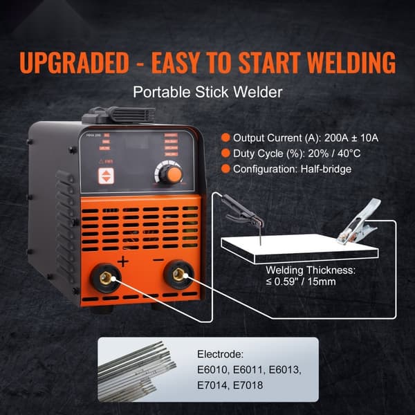 ARC Stick Svejsemaskine 220V 160A 2i1 Lift TIG, Hot Start, hurtig opvarmning, professionelt værktøj til svejsning.