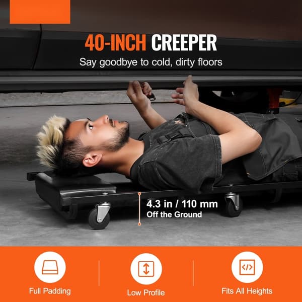 40 tuuman mekaanikon autotalli creeper, 300 lbs kapasiteetti, automaattinen creeper, kätevä ja kestävä työkalu
