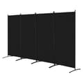 Miniatyrbillede 9 af 11: Rumdivider 4-paneler stof, privatlivsskærm til kontor og soveværelse, sort, justerbar højde, moderne design.