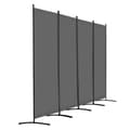Miniatyrbillede 10 af 11: 4-panelers rumdivider, stof privatlivsskærm til kontor og soveværelse, grå, fleksibel og let at justere.
