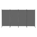 Miniatyrbillede 11 af 11: 4-panelers rumdivider, stof privatlivsskærm til kontor og soveværelse, grå, fleksibel og let at justere.