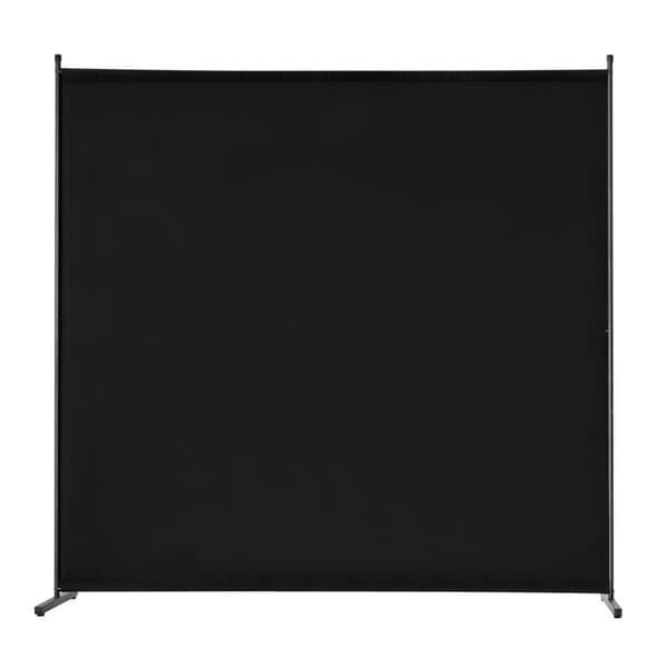 6FT Rumdeler, Enkeltpanel Stof Rumskærm, Sort Skillevæg til Kontor og Soveværelse, Nem Montering, Pladsbesparende Design.