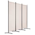 Miniatyrbillede 10 af 11: Rumdeler 3-paneler, stof skærm til privatliv til kontor og soveværelse, beige, modern design, fleksibel og pladsbesparende.