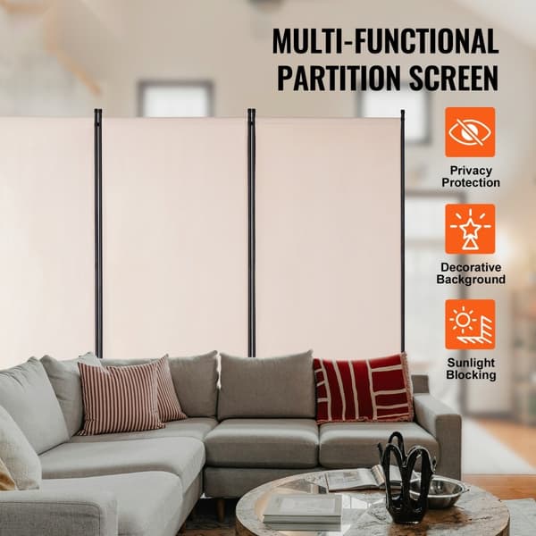 Rumdeler 3-paneler, stof skærm til privatliv til kontor og soveværelse, beige, modern design, fleksibel og pladsbesparende.