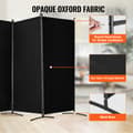 Miniatyrbillede 3 af 11: Rummdivider 3 Paneler, Stof, Privatlivsskærm til Kontor & Soveværelse, Sort, Let at Flytte, Elegant Design.