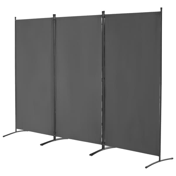 3-panelers stof rumdeler, privatlivsskærm til kontor og soveværelse, grå, fleksibel opdeling, moderne design.