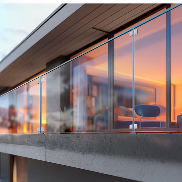 Glasklemme 4 stk, firkantet rækværksbeslag til 0,31-0,47 glas, sølvfarvet, holdbart og stilrent design.