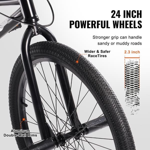 24-tommer BMX cykel, Freestyle cykel til mænd og børn, Hi-Ten stålstel, robust og holdbar, perfekt til tricks og sjov!